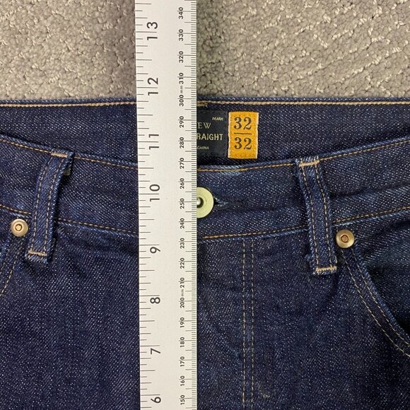 J. CREW Slim Straight Selvedge Jeans Men's 32 x 32 Fits 34 x 32 Blue Cotton - Picture 13 of 16